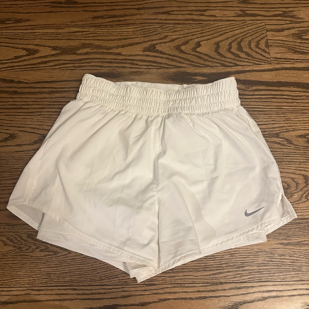 Nike White Athletic Shorts with Built-in Liner